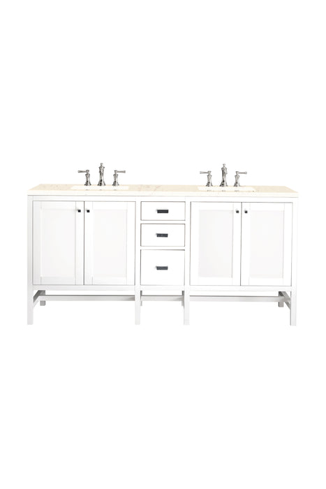 James Martin Addison 72" Double Bathroom Vanity, Glossy White