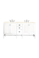 James Martin Addison 72" Double Bathroom Vanity, Glossy White