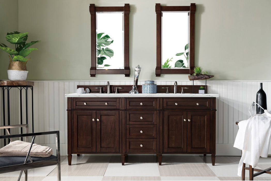 James Martin Brittany 72" Double Bathroom Vanity, Burnished Mahogany