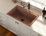 Polaris 32" Single Bowl Dual Mount Copper Sink P519 - Farmhouse Kitchen and Bath