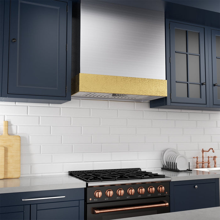 Akicon 30" Stainless Steel Wall Mount Range Hood with 600 CFM Vent Hood — AK-HS30HD-BSG-48