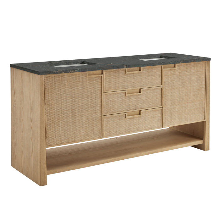 James Martin Solene 72" Double Bathroom Vanity, Seaside Oak