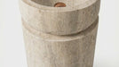 Troia Light Travertine Designer Pedestal Stand-Alone Sink (W)18" (L)18" (H)33"