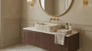 Calacatta Gold Marble Wall-mount Bathroom Vanity Sink Fluted (W)16" (L)20" (H)6"