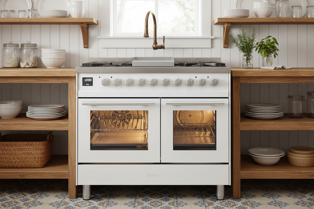 Professional Plus II 40 Inch Dual Fuel Natural Gas Freestanding Range in White with Trim, UPD40FWMPWH
