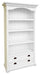 Provence Pure White Mahogany Wood Bookcase With 4 Shelves And 2 Drawers - Farmhouse Kitchen and Bath