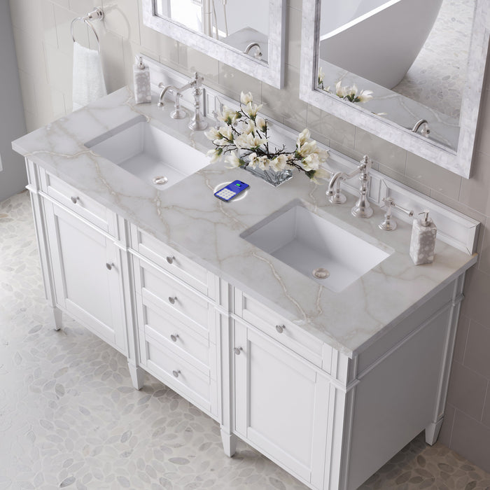 James Martin Brittany 60" Double Bathroom Vanity, Bright White