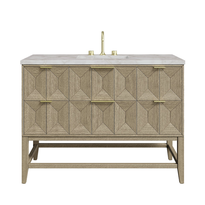 James Martin Emmeline 48" Single Bathroom Vanity, Pebble Oak