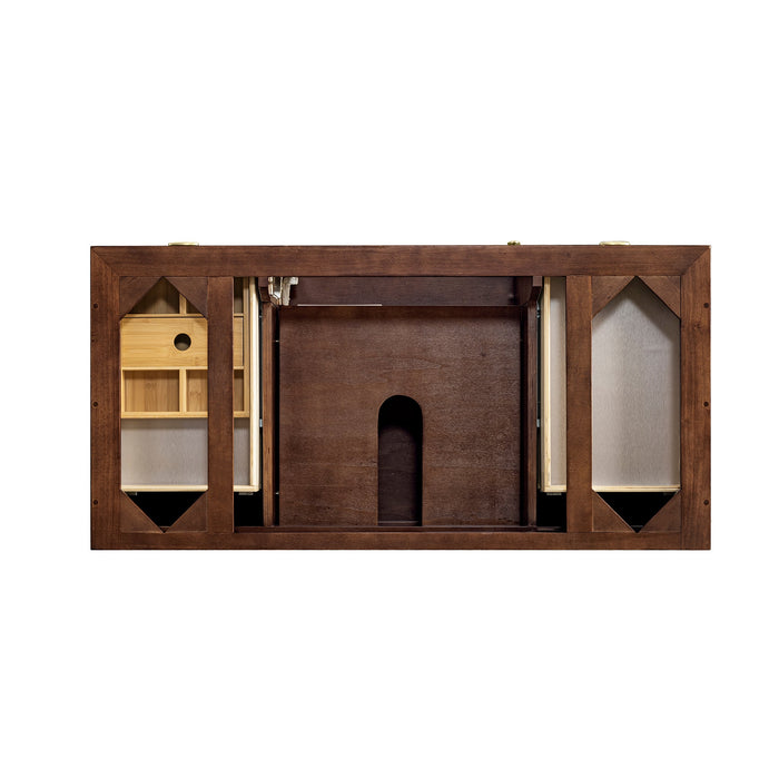 James Martin Amberly 48" Dual Mount Single Bathroom Vanity, Mid-Century Walnut