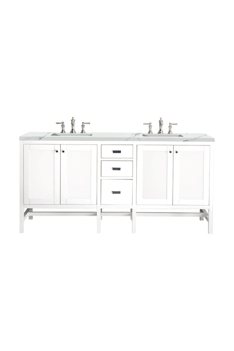 James Martin Addison 72" Double Bathroom Vanity, Glossy White
