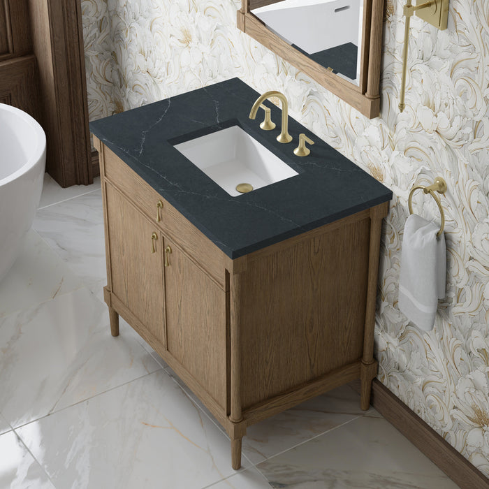 James Martin Kinnsden 36" Single Bathroom Vanity, Weathered Oak