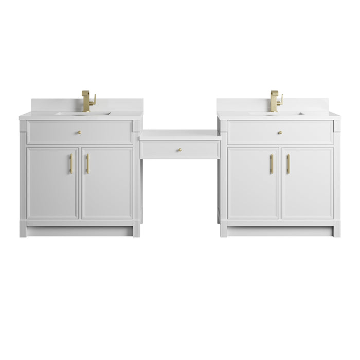 James Martin Bellshire 96" Single Bathroom Vanity, Bright White