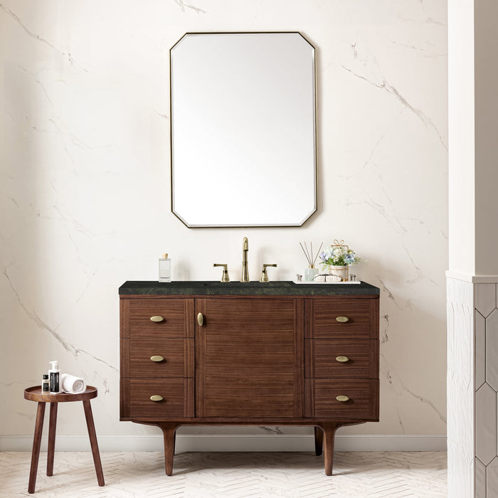 James Martin Amberly 48" Dual Mount Single Bathroom Vanity, Mid-Century Walnut