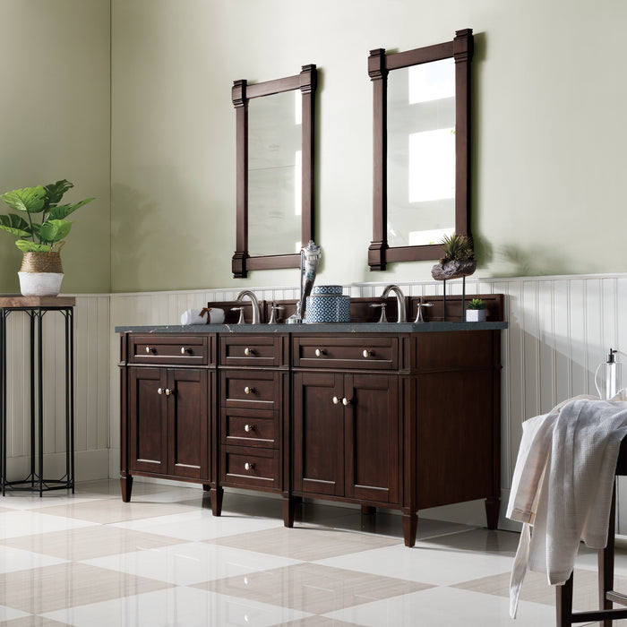 James Martin Brittany 72" Double Bathroom Vanity, Burnished Mahogany