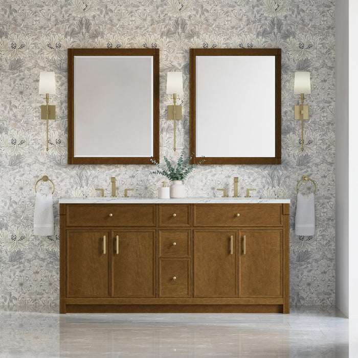 James Martin Bellshire 72" Double Bathroom Vanity, Honey Oak