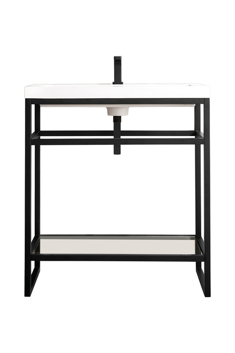 James Martin Boston 31.5" Single Console Vanity, Matte Black