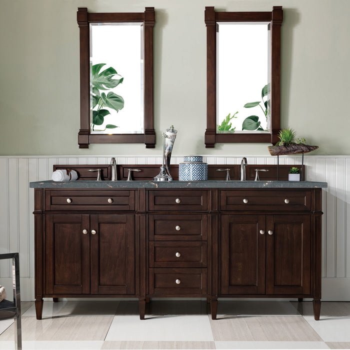 James Martin Brittany 72" Double Bathroom Vanity, Burnished Mahogany
