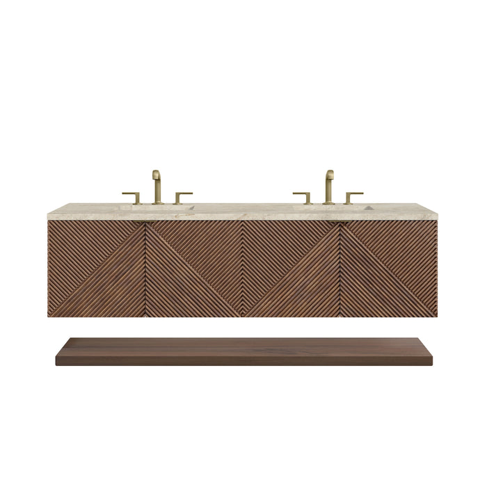 James Martin Marcello 72" Floating Double Bathroom Vanity, Chestnut