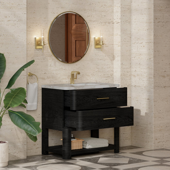 James Martin Lucian 36" Single Bathroom Vanity, Carbon Oak