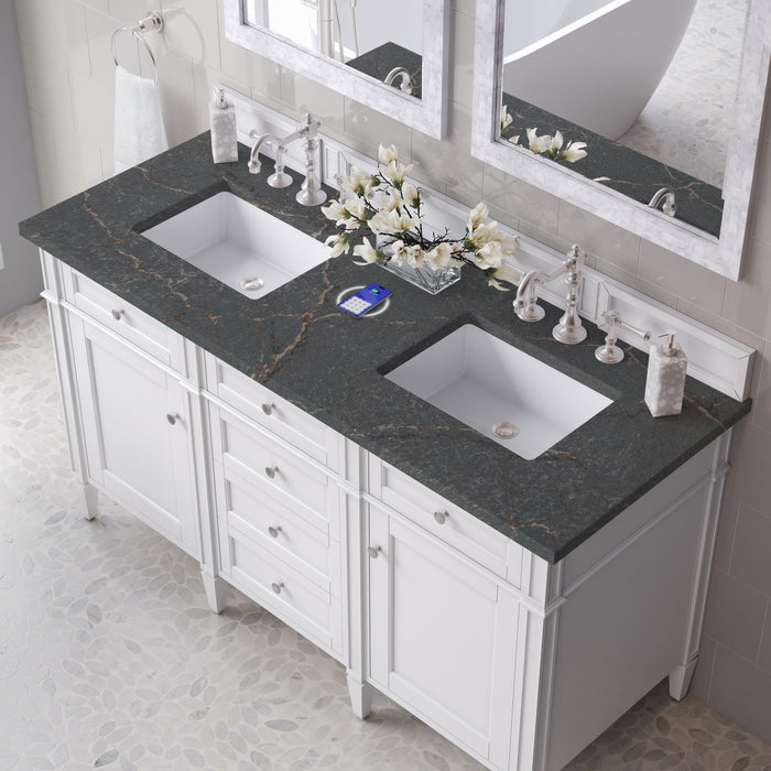 James Martin Brittany 60" Double Bathroom Vanity, Bright White