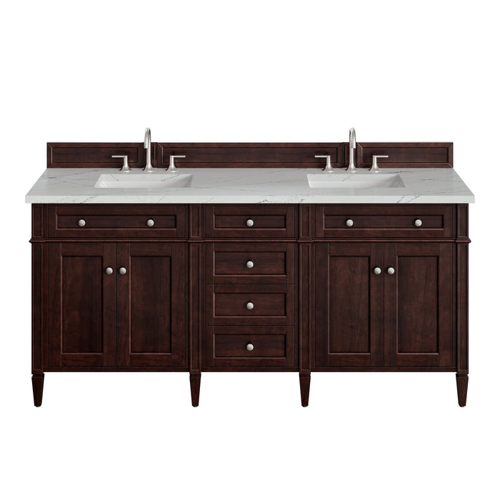 James Martin Brittany 72" Double Bathroom Vanity, Burnished Mahogany