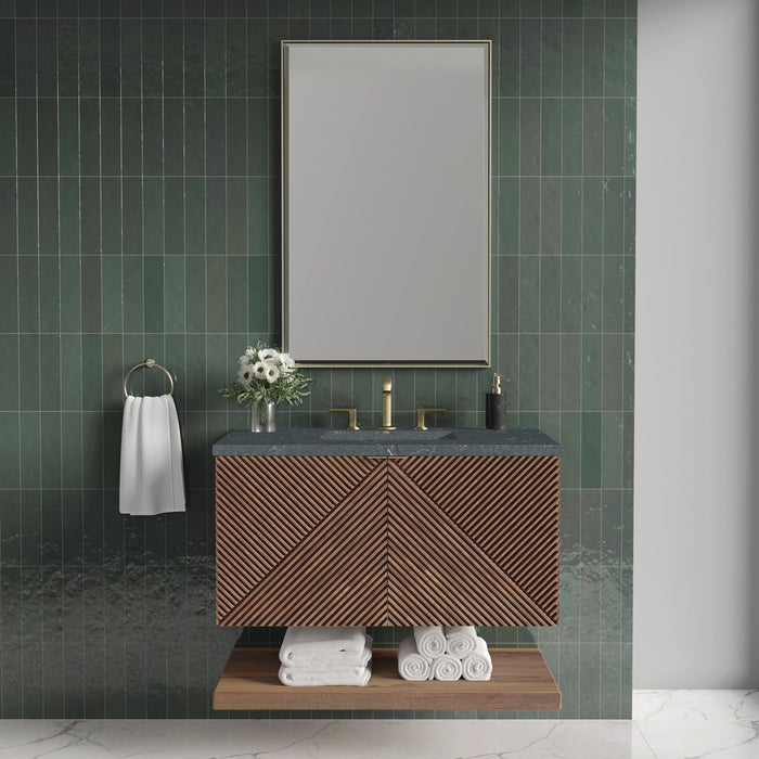 James Martin Marcello 36" Floating Single Bathroom Vanity, Chestnut