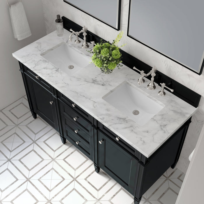 James Martin Brittany 60" Double Bathroom Vanity, Black Onyx