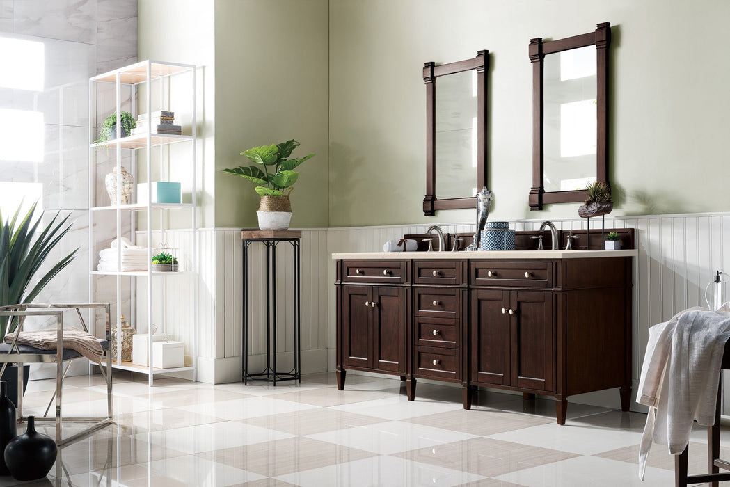 James Martin Brittany 72" Double Bathroom Vanity, Burnished Mahogany