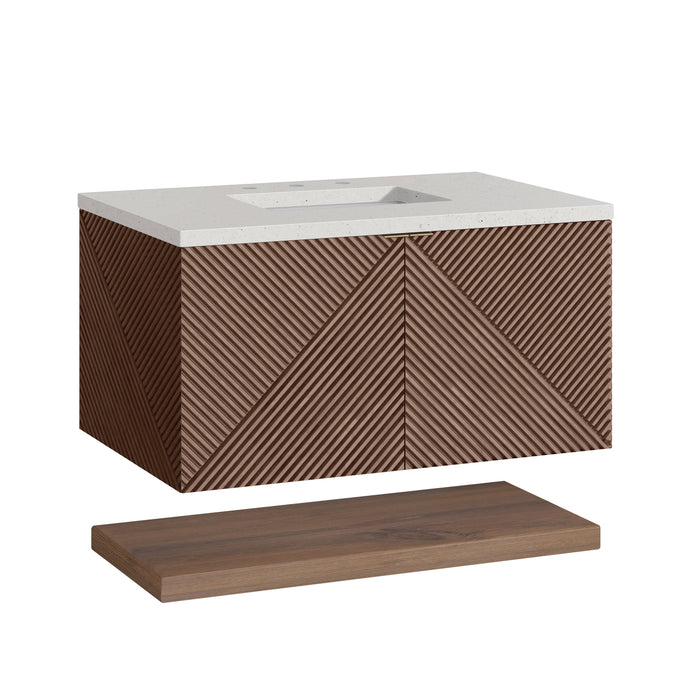 James Martin Marcello 36" Floating Single Bathroom Vanity, Chestnut