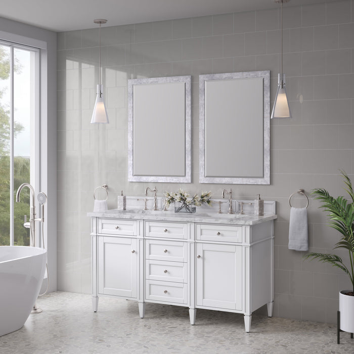 James Martin Brittany 60" Double Bathroom Vanity, Bright White