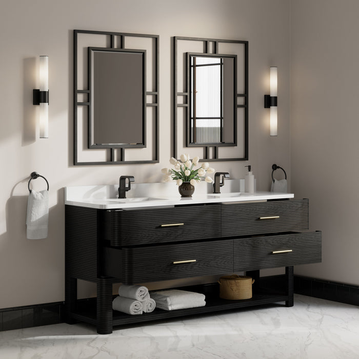 James Martin Lucian 72" Double Bathroom Vanity, Carbon Oak