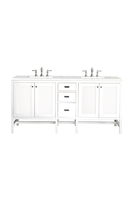 James Martin Addison 72" Double Bathroom Vanity, Glossy White