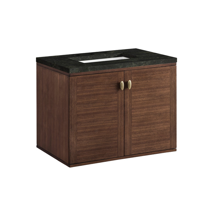 James Martin Amberly 30" Dual Mount Single Bathroom Vanity, Mid-Century Walnut