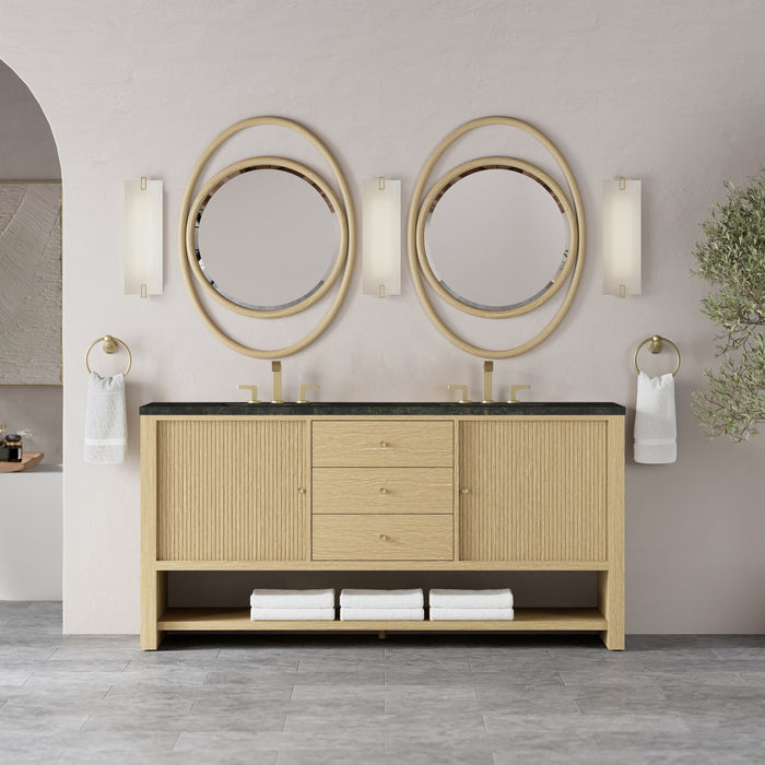 James Martin Marigot 72" Double Bathroom Vanity, Sunwashed Oak