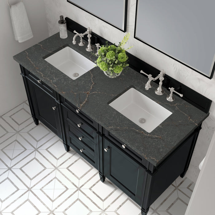 James Martin Brittany 60" Double Bathroom Vanity, Black Onyx