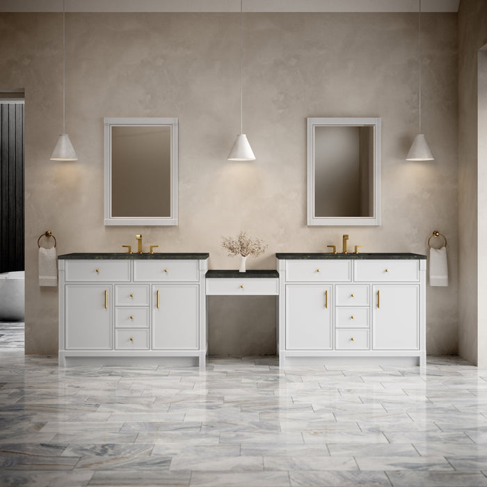 James Martin Bellshire 120" Double Bathroom Vanity, Bright White