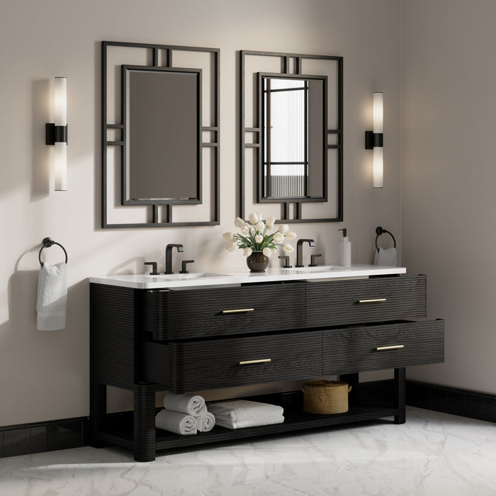 James Martin Lucian 72" Double Bathroom Vanity, Carbon Oak