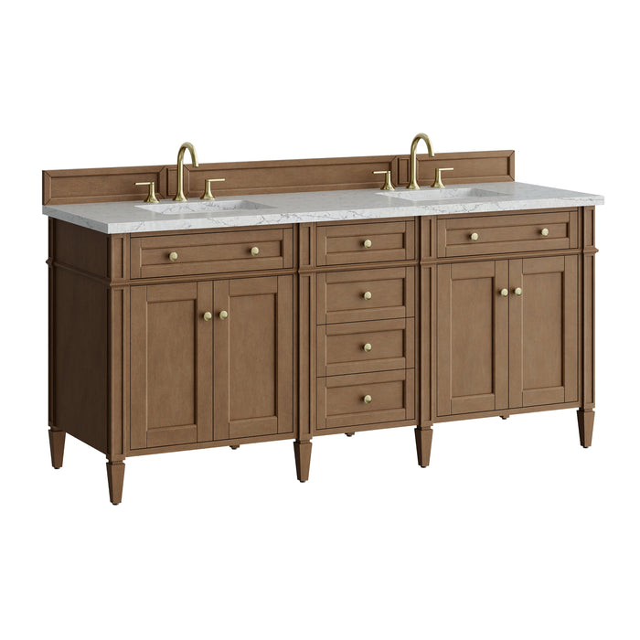 James Martin Brittany 72" Double Bathroom Vanity, Pecan