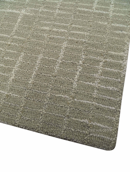 Quick Ship 8x10, 9x12 Beige Contemporary Hand Tufted Wool Rug