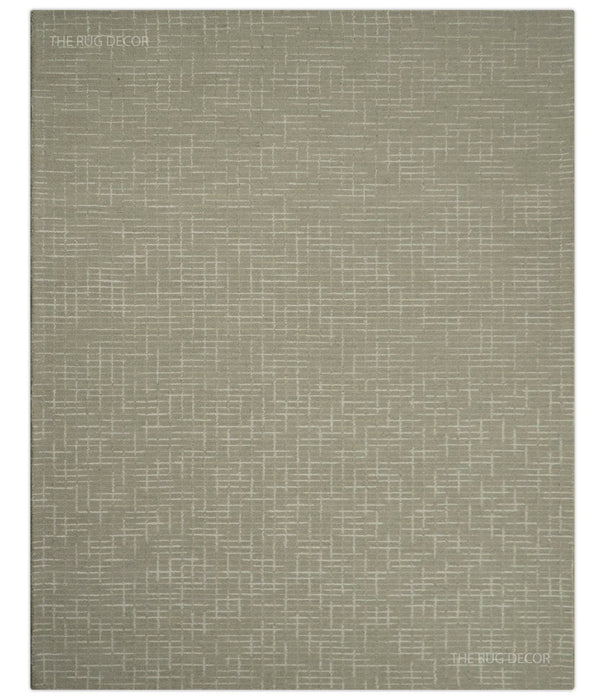 Quick Ship 8x10, 9x12 Beige Contemporary Hand Tufted Wool Rug