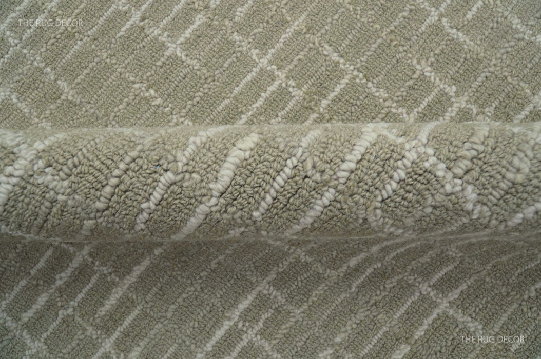 Quick Ship 8x10, 9x12 Beige Contemporary Hand Tufted Wool Rug