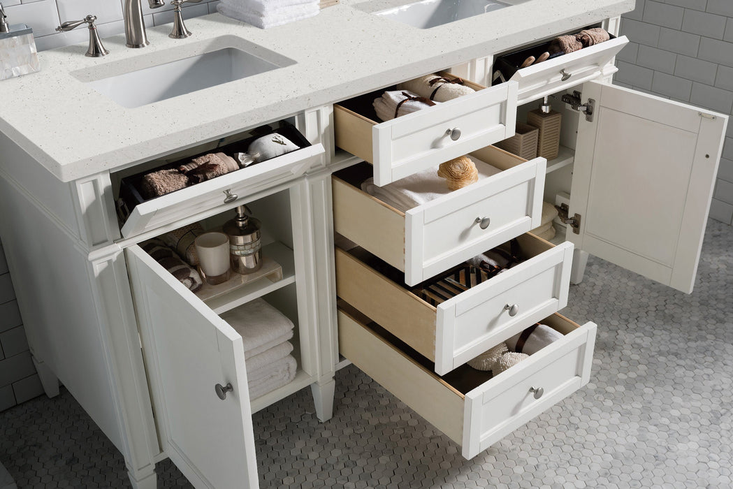 James Martin Brittany 60" Double Bathroom Vanity, Bright White