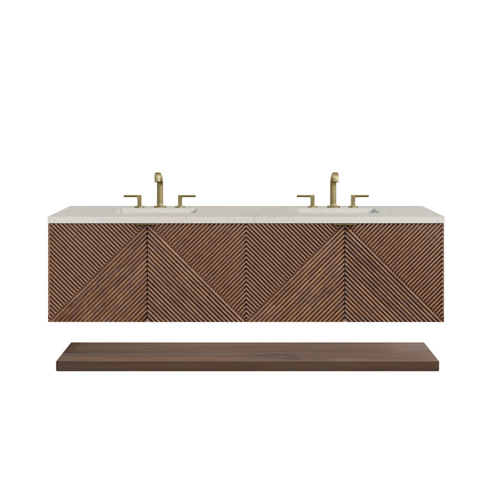 James Martin Marcello 72" Floating Double Bathroom Vanity, Chestnut