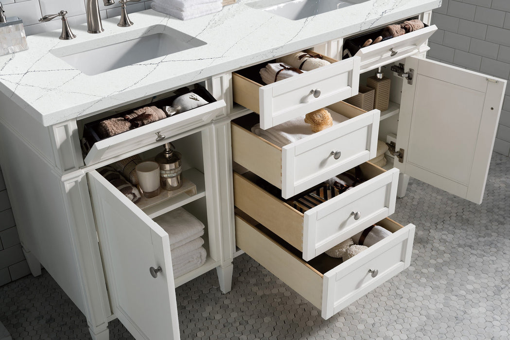 James Martin Brittany 60" Double Bathroom Vanity, Bright White