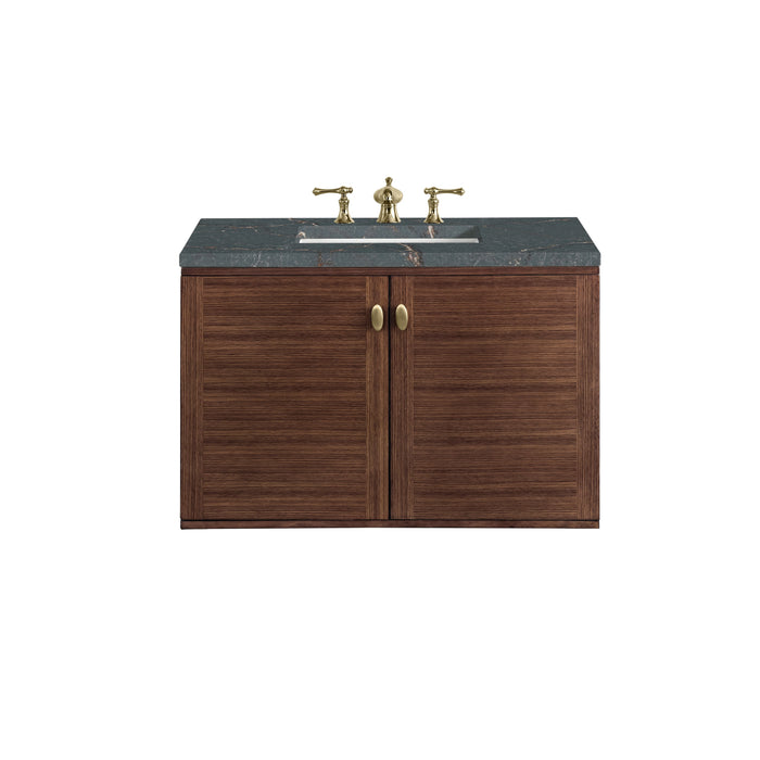 James Martin Amberly 36" Dual Mount Single Bathroom Vanity, Mid-Century Walnut