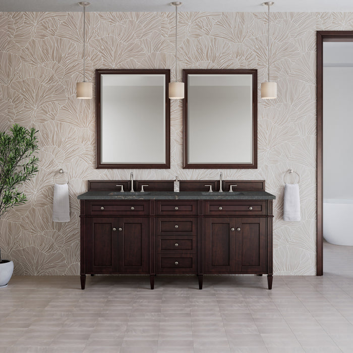 James Martin Brittany 72" Double Bathroom Vanity, Burnished Mahogany