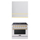 Akicon 36" Stainless Steel Range Hood with 600 CFM Insert & 6-Burner Gas Range Combo – Powerful Ventilation, Convection Oven, Multiple Finishes — AK-HS36HB-BSG & AK-JK36A1-WS