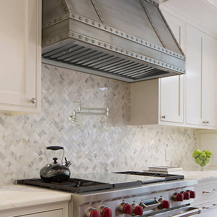 Nauxus 36" Range Hood Insert, 600 CFM Built-in Stainless Steel Kitchen Hood with LED Lights , NX-HOOD-36