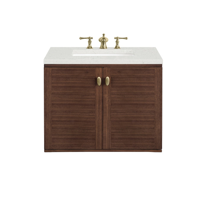 James Martin Amberly 30" Dual Mount Single Bathroom Vanity, Mid-Century Walnut