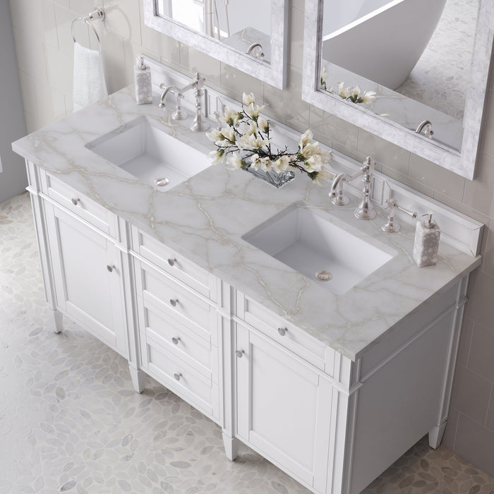 James Martin Brittany 60" Double Bathroom Vanity, Bright White